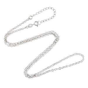 Vintage Sterling Silver 925 Flat Round Link Chain Necklace 18”-20”